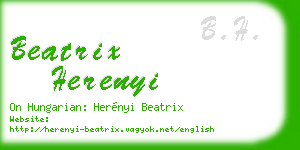 beatrix herenyi business card