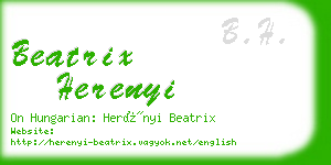 beatrix herenyi business card